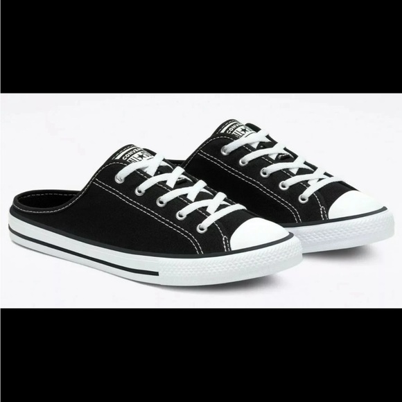NEW Converse all star dainty mule slipon Sneakers black and white womens size 6. - Picture 4 of 7